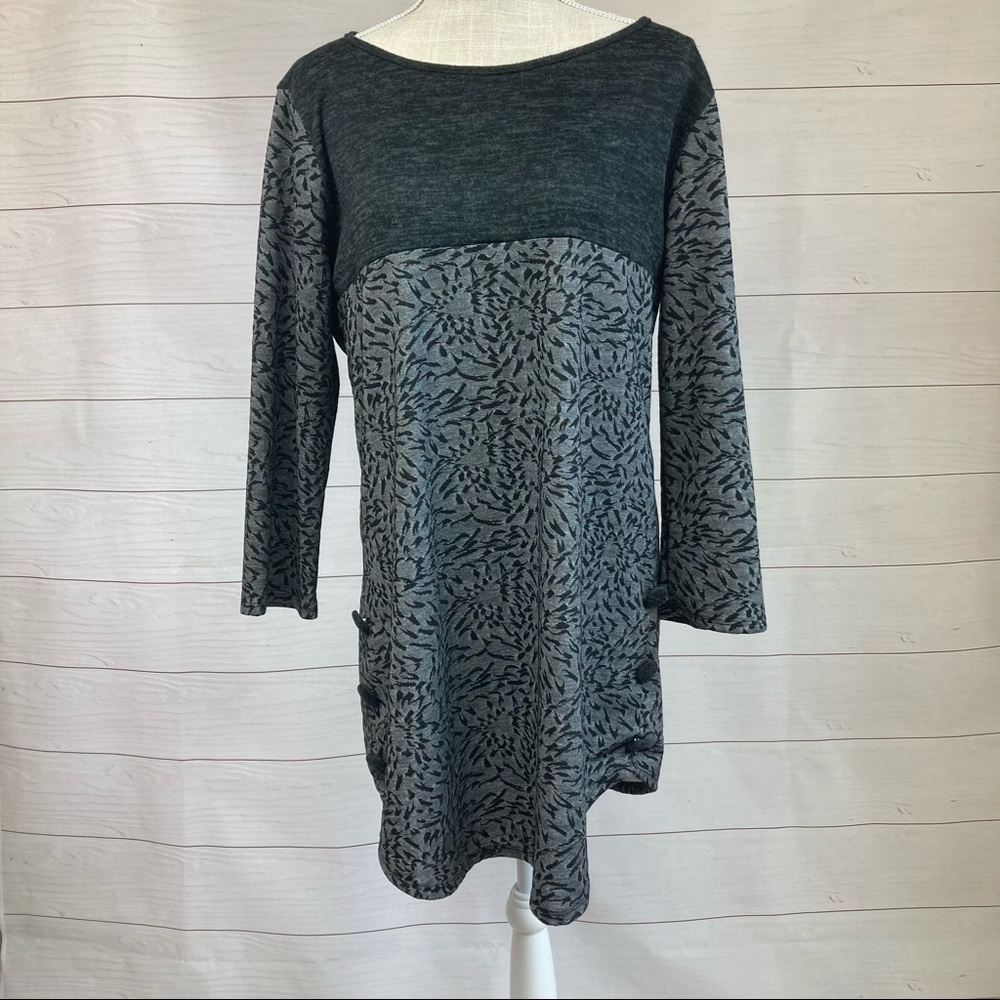 Dolce Bianca Grey & Black Tunic LARGE